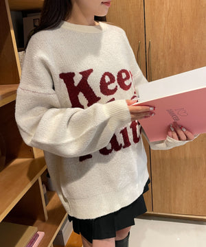 オフホワイト(KEEPロゴ)　モデル:155cm F着用