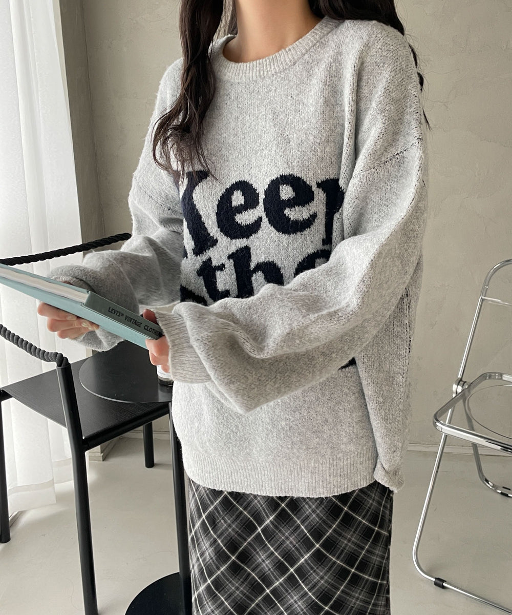 杢グレー(KEEPロゴ)　モデル:155cm F着用