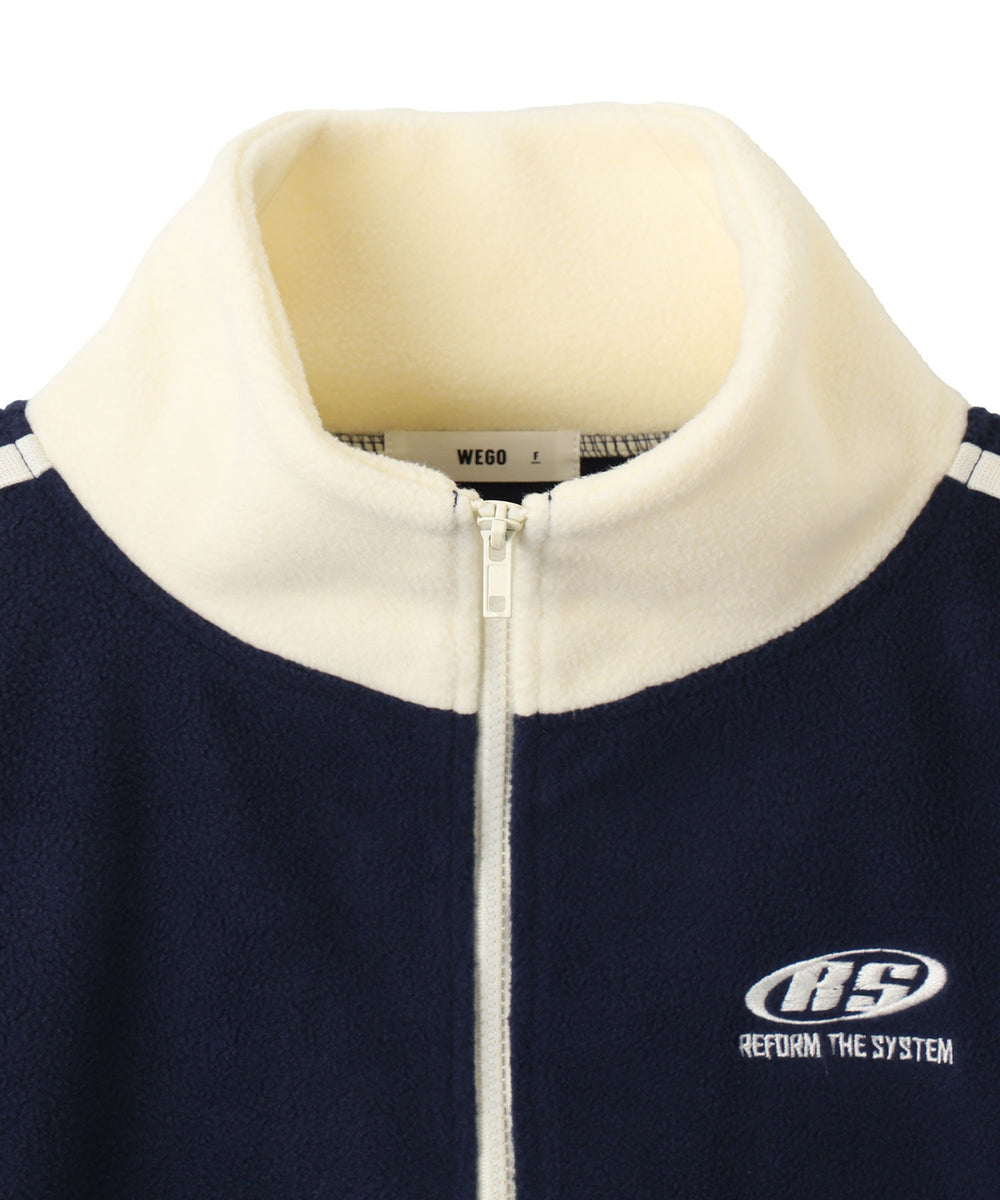 ハーフジップフリースショートプルオーバー