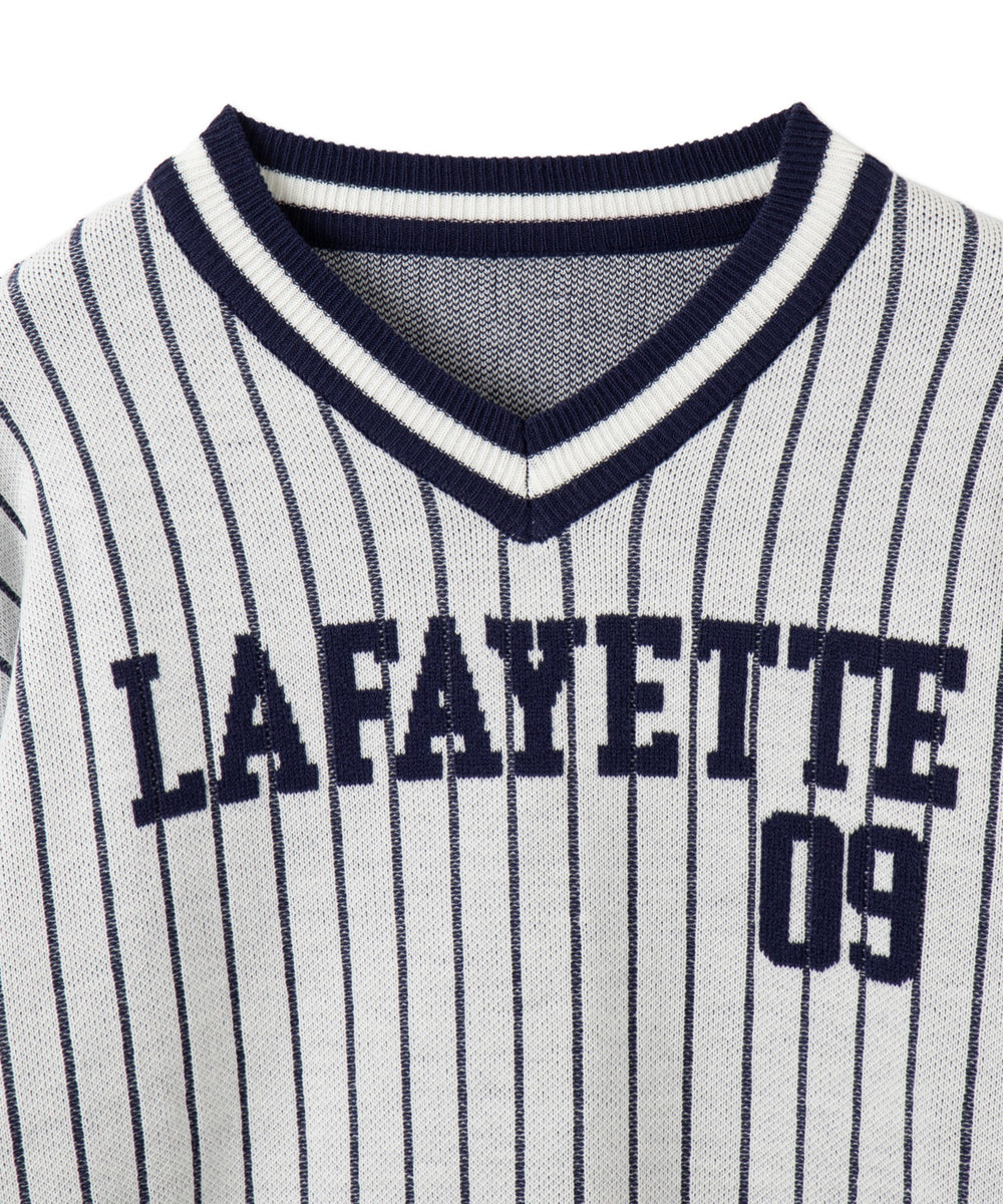 ベースボールグラフィックプルオーバーニット