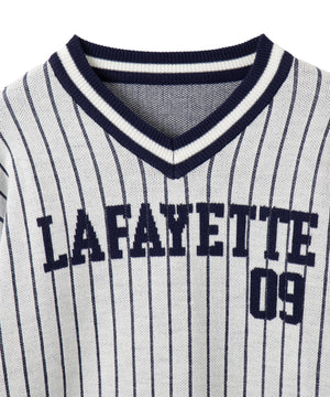 ベースボールグラフィックプルオーバーニット