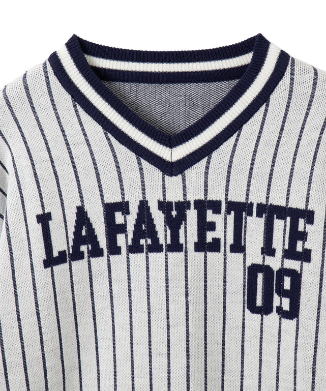 ベースボールグラフィックプルオーバーニット