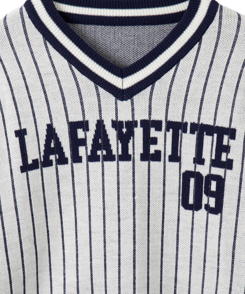 ベースボールグラフィックプルオーバーニット