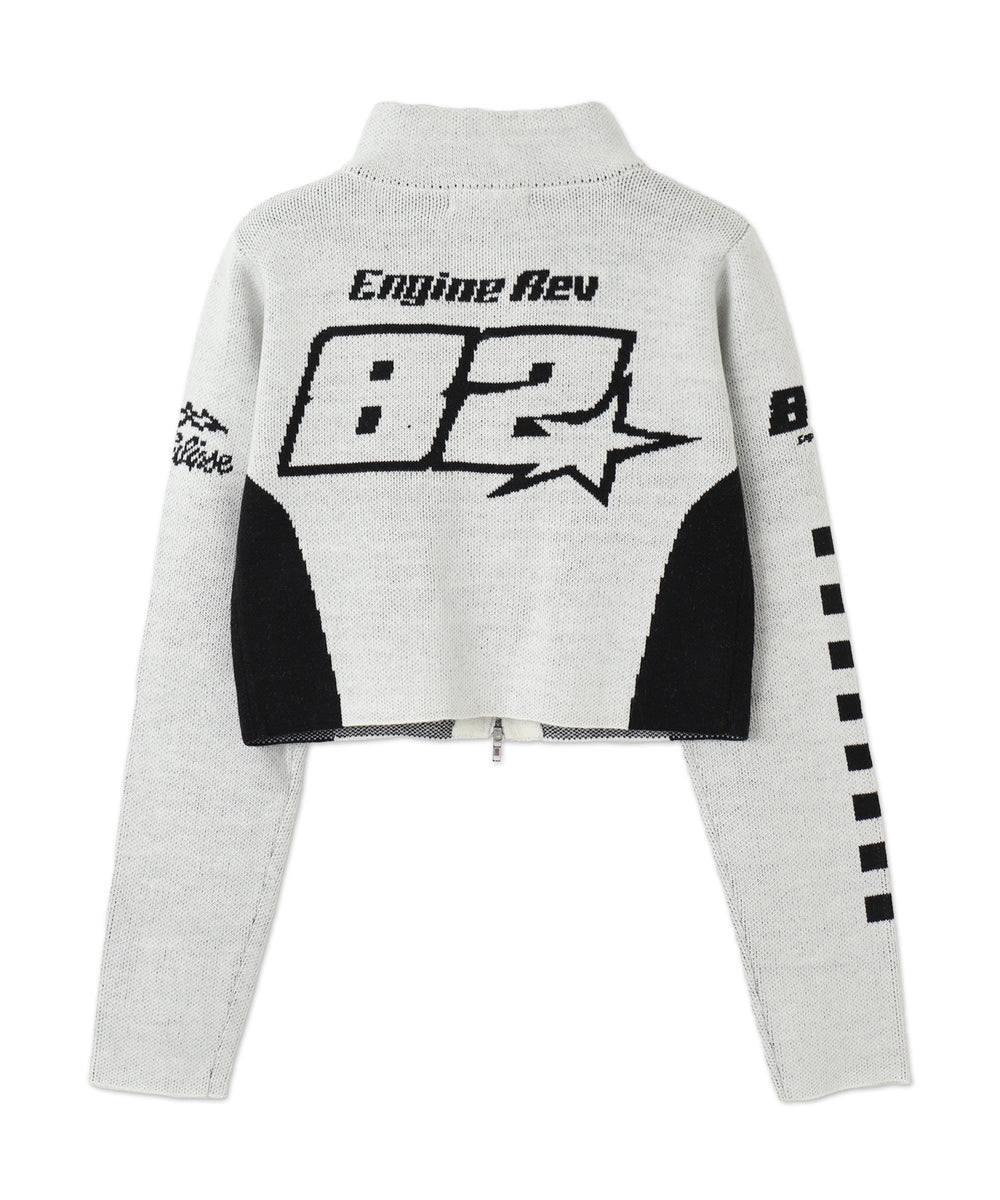 WZIPレーシングニットトップス