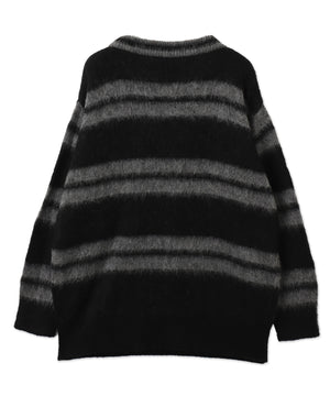 起毛ボーダーロゴニット