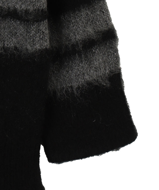 起毛ボーダーロゴニット