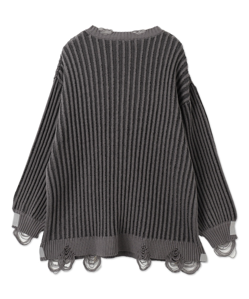 クラッシュリブBIGニットプルオーバー