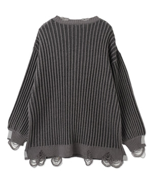 クラッシュリブBIGニットプルオーバー