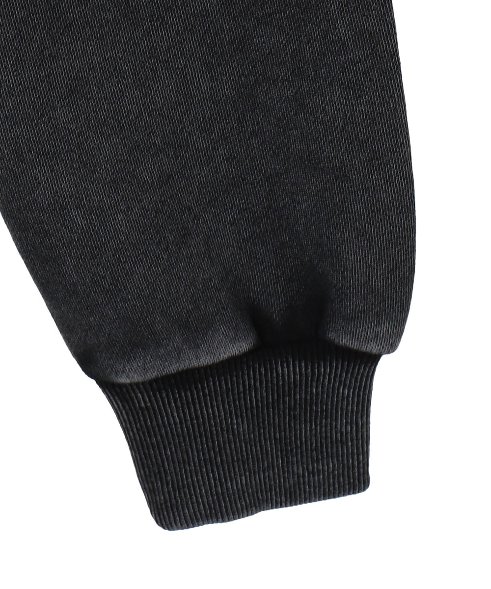 グラフィックアシッドウォッシュショートプルパーカー