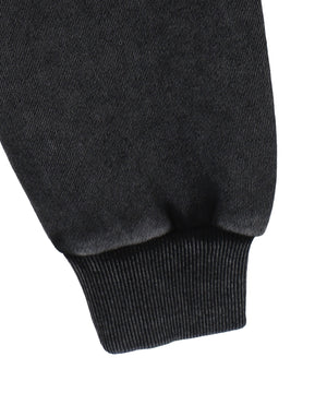 グラフィックアシッドウォッシュショートプルパーカー