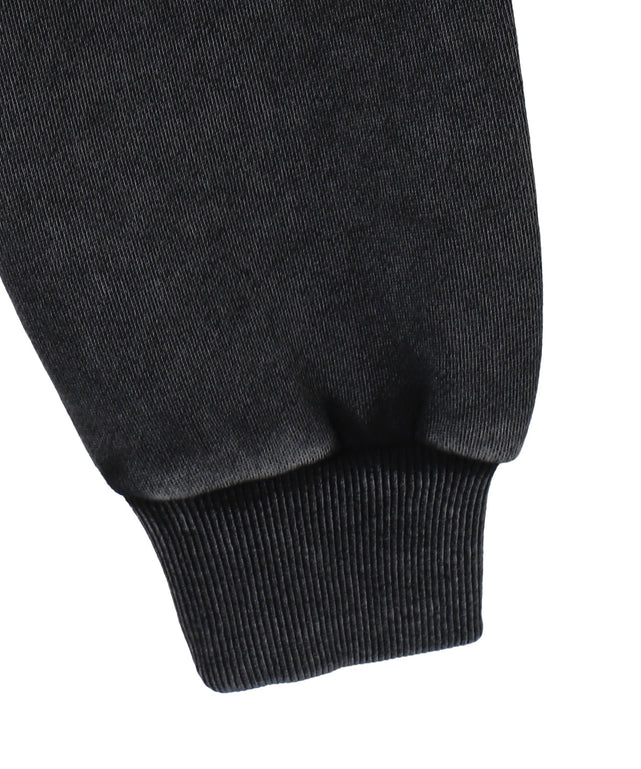 グラフィックアシッドウォッシュショートプルパーカー