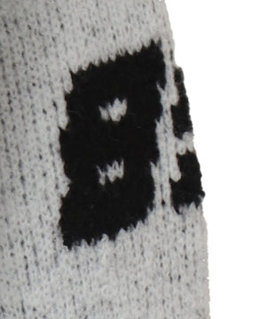 配色スポーツグラフィックフラッフィーニットプルオーバー