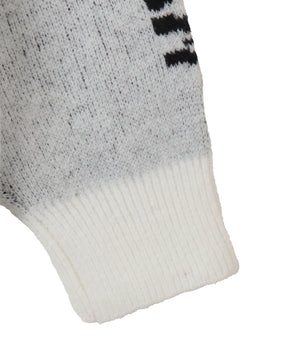 配色スポーツグラフィックフラッフィーニットプルオーバー