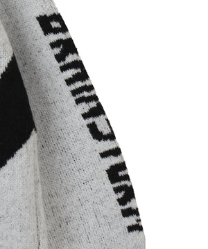 配色スポーツグラフィックフラッフィーニットプルオーバー