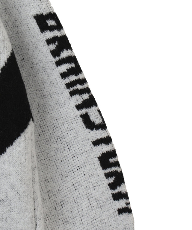 配色スポーツグラフィックフラッフィーニットプルオーバー