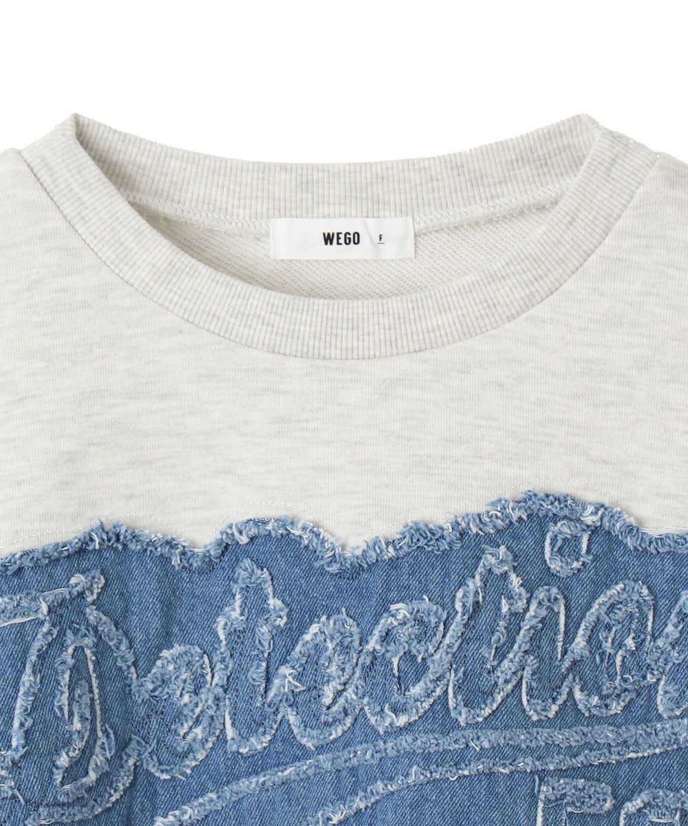 デニムワッペンプルオーバー