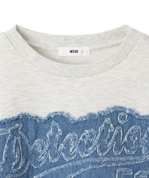 デニムワッペンプルオーバー