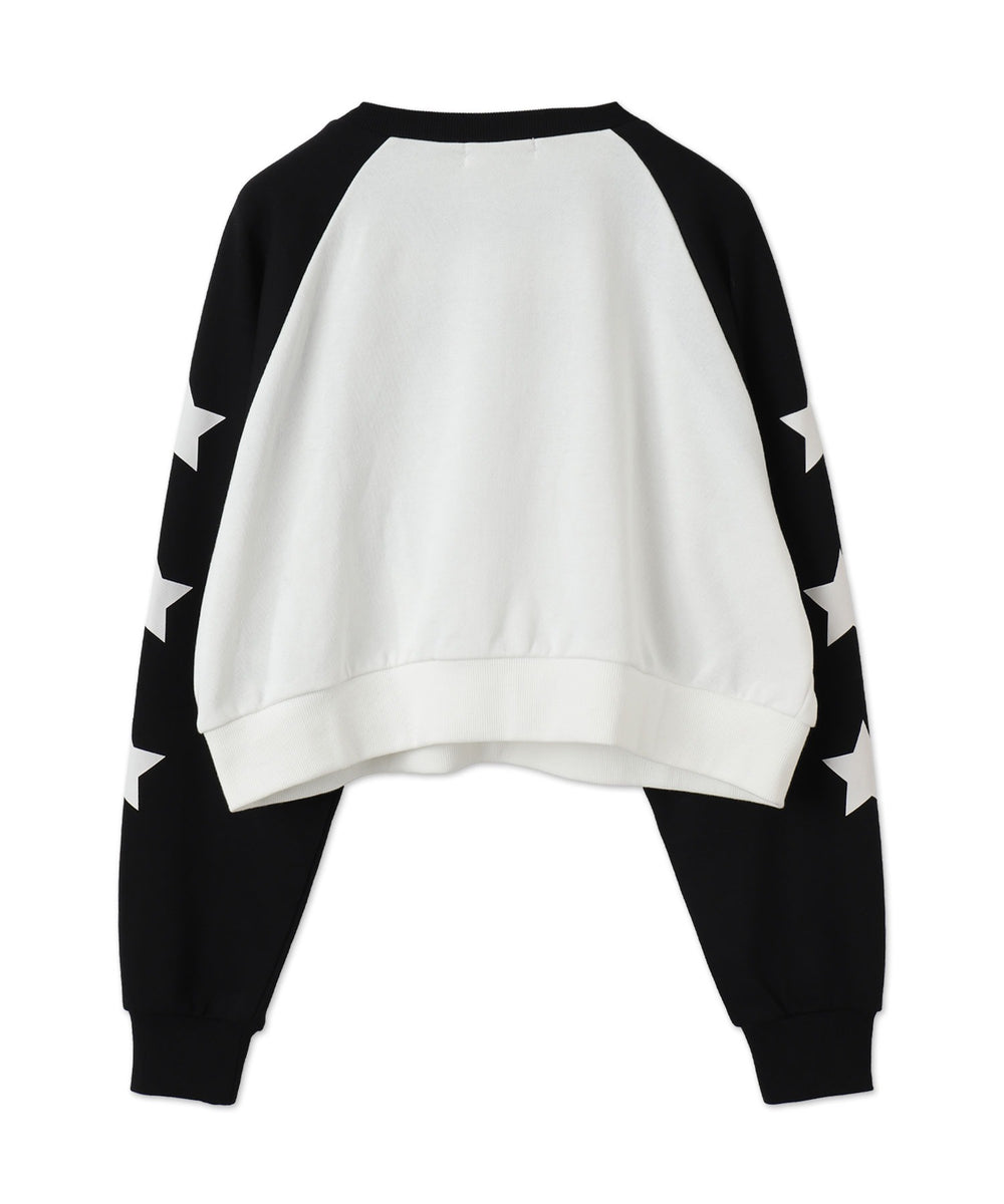 スターナンバリングラグランスウェット