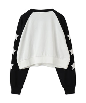 スターナンバリングラグランスウェット