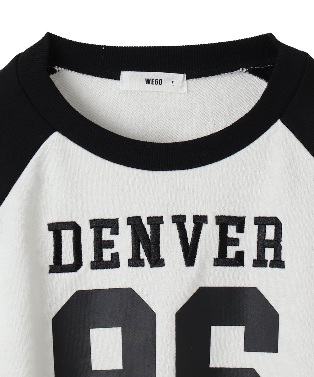 スターナンバリングラグランスウェット