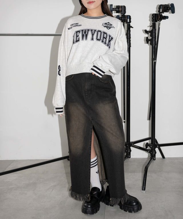 杢グレー　モデル:155cm F着用