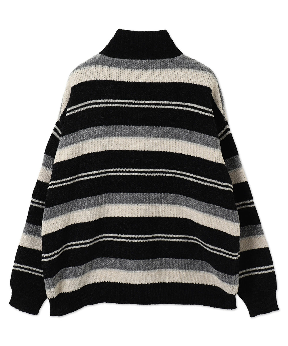 ベロアモールハーフジッププルオーバー