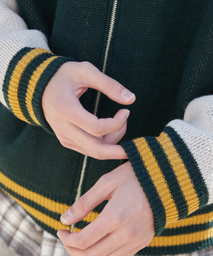 ジャガードニットスタジャン