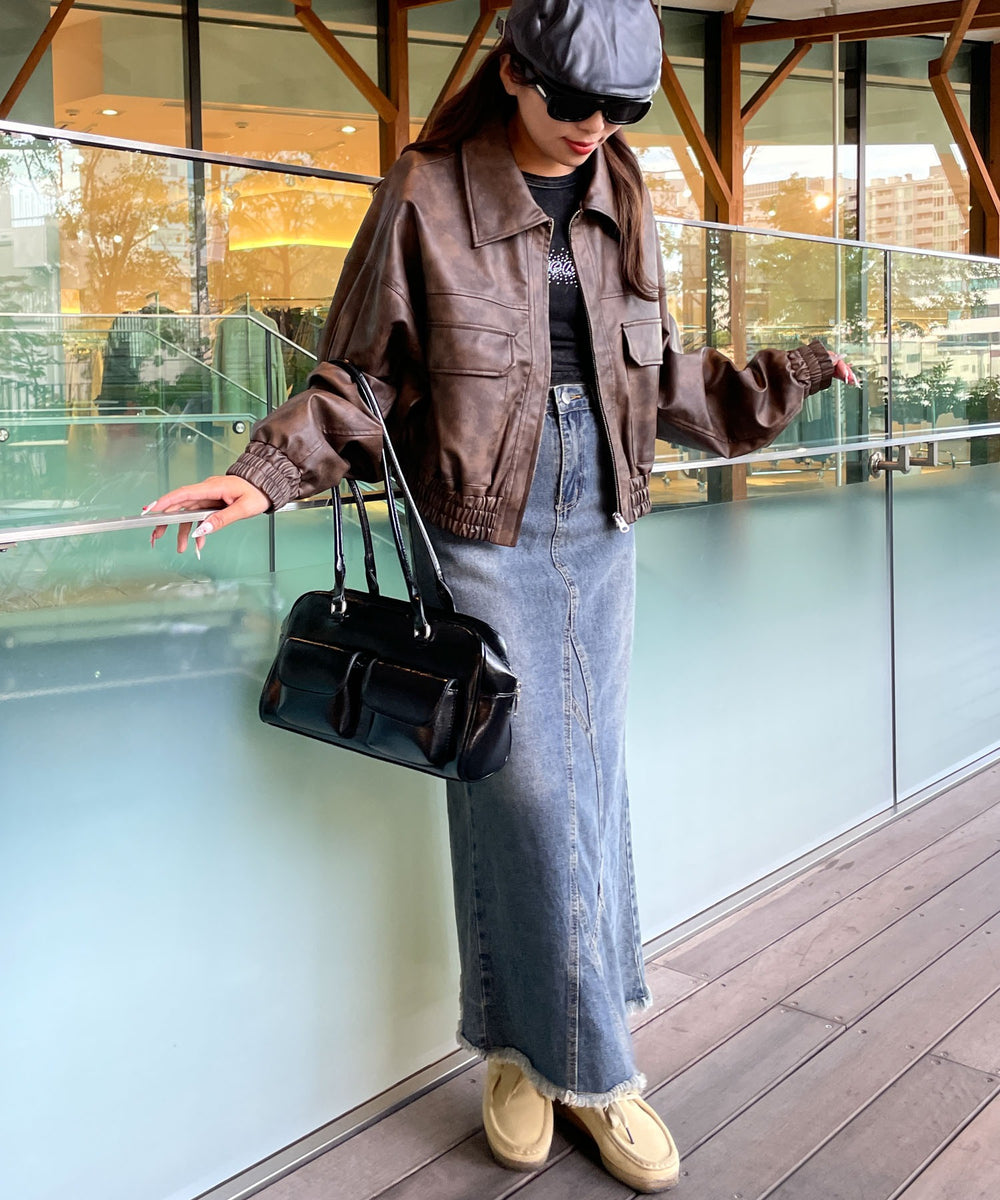 ブラウン　モデル:155cm F着用