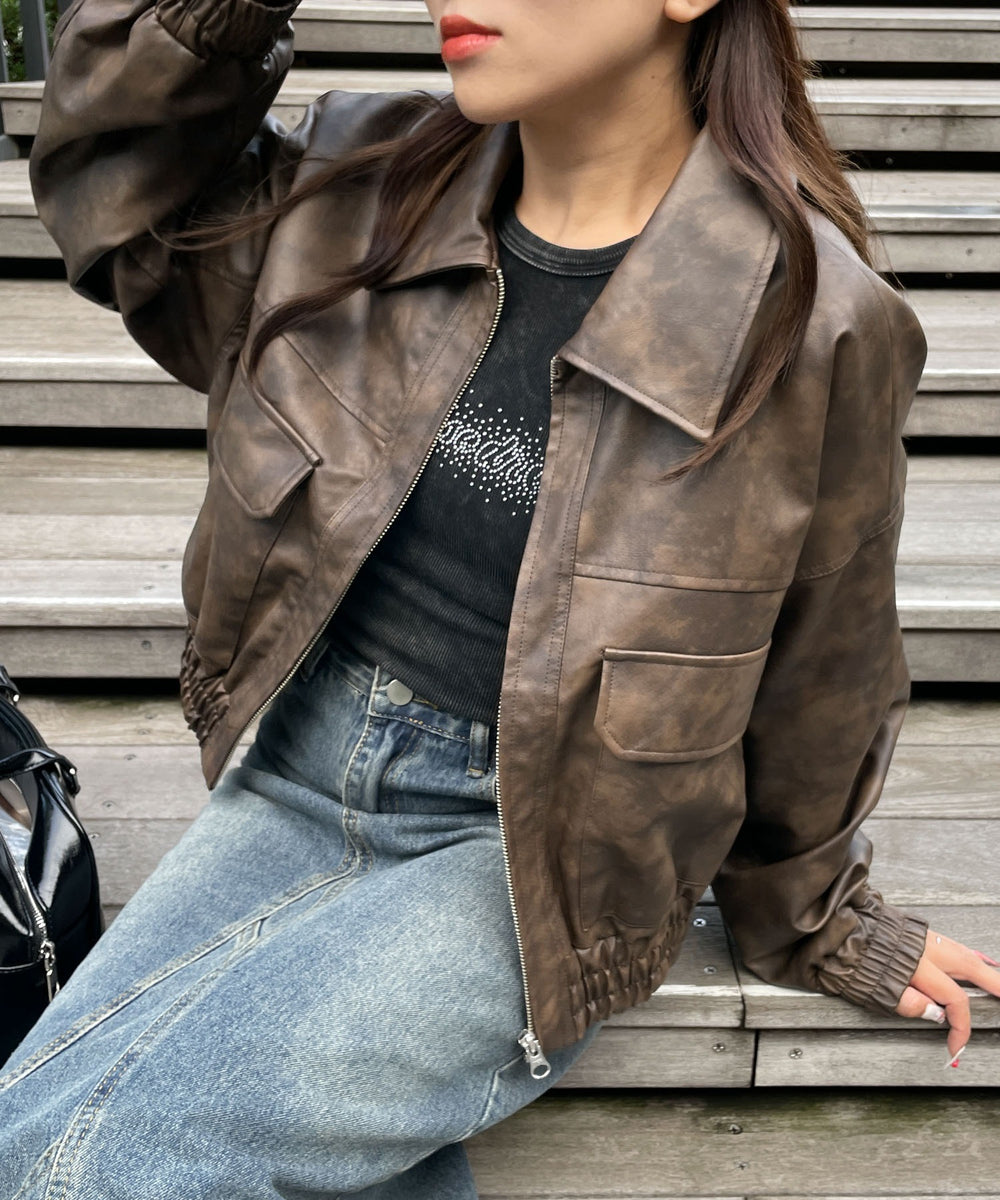 ブラウン　モデル:155cm F着用