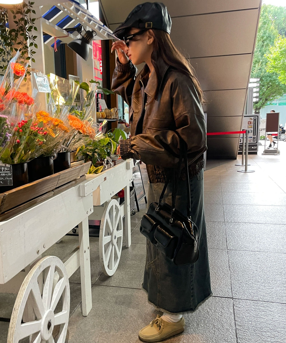 ブラウン　モデル:155cm F着用