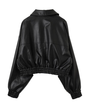 合皮ショートブルゾン