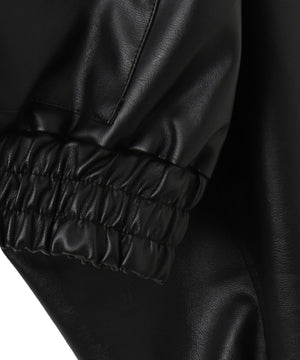 合皮ショートブルゾン