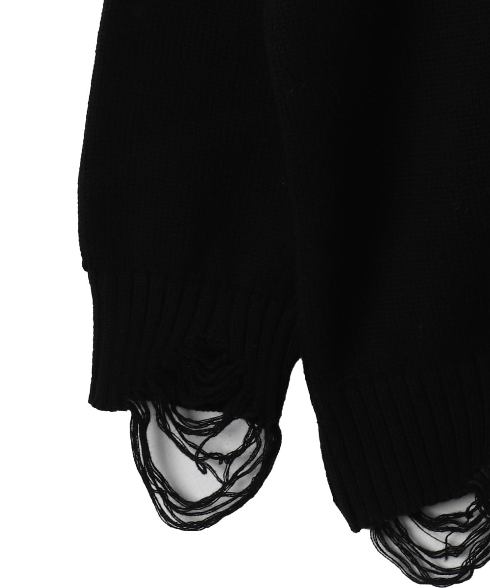 クラッシュBIGプリントニットプルオーバー