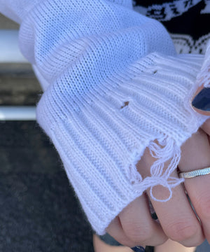 ウイングハートダメージニット