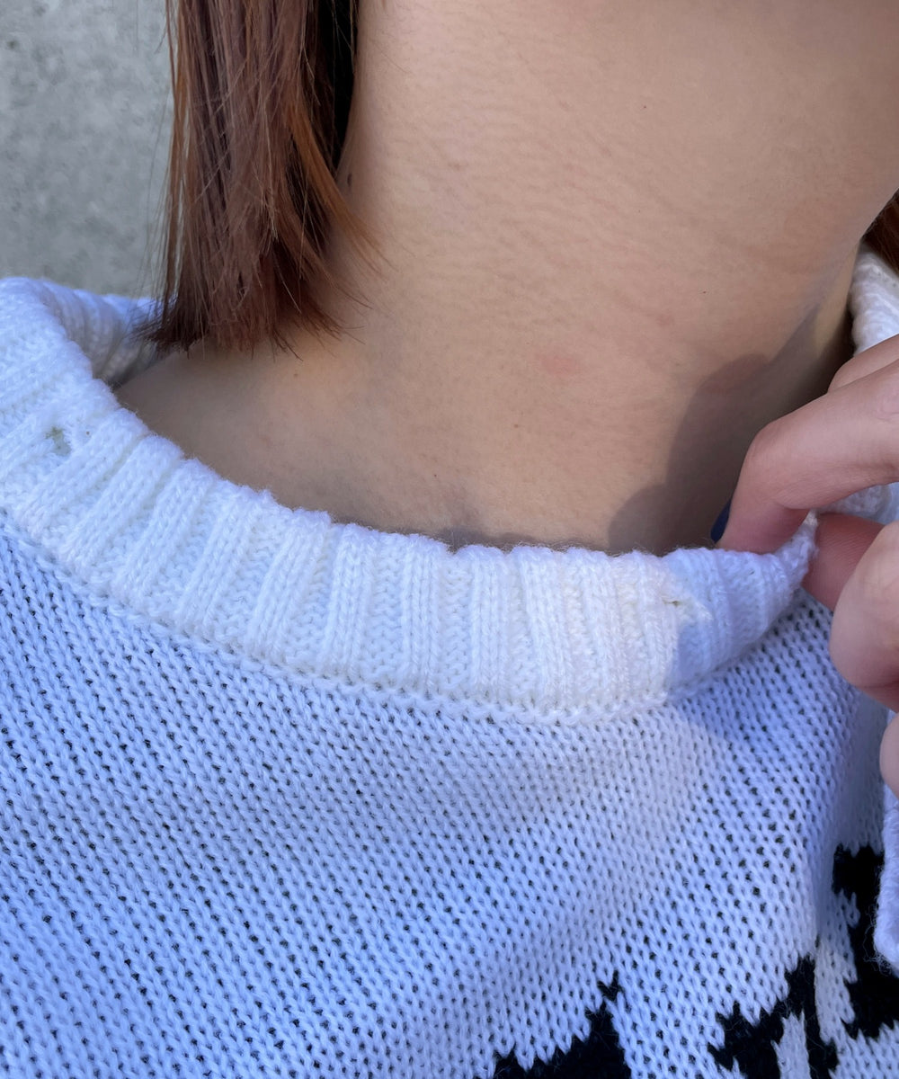 ウイングハートダメージニット