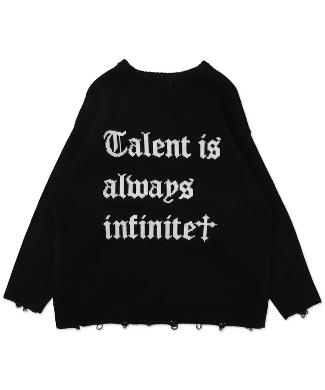 ウイングハートダメージニット