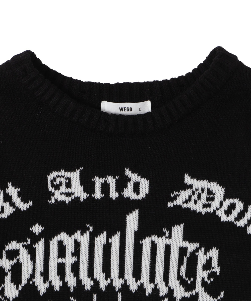 ウイングハートダメージニット