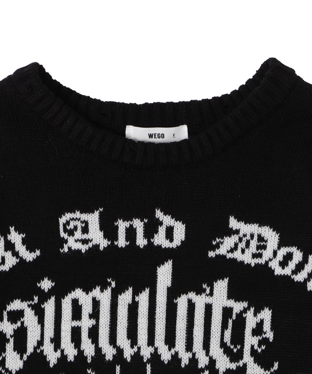 ウイングハートダメージニット