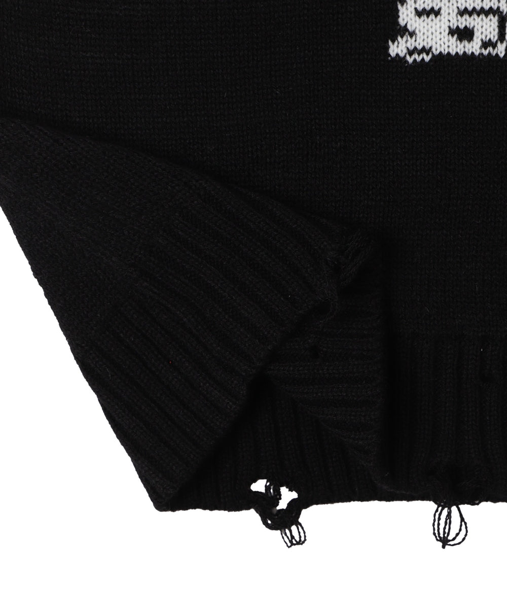 ウイングハートダメージニット