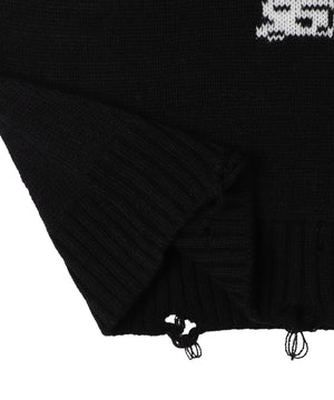 ウイングハートダメージニット