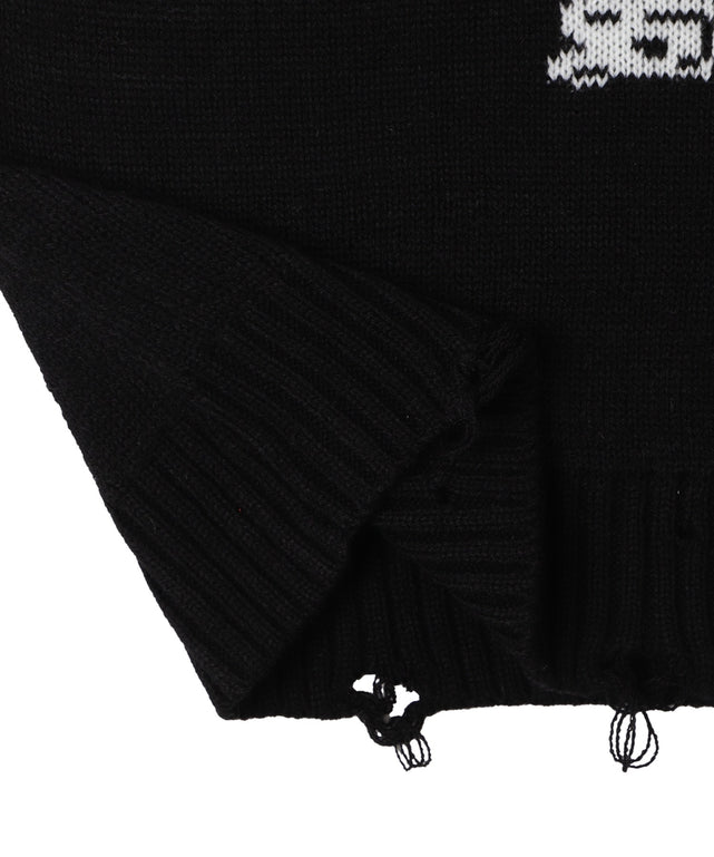 ウイングハートダメージニット