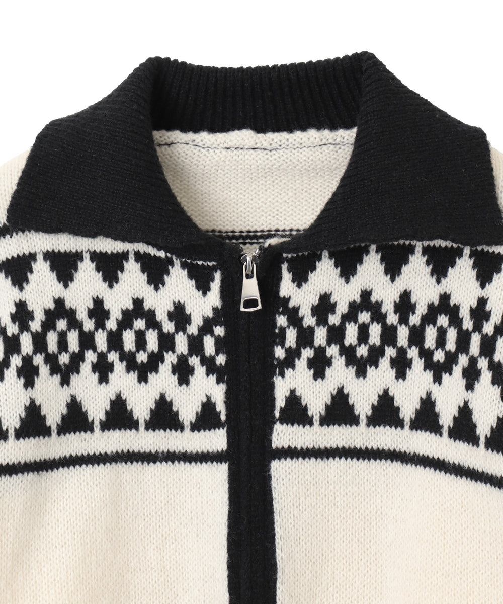 ノルディックダブルZIPニット