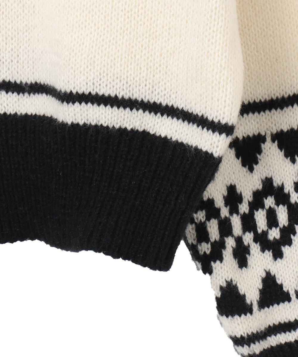 ノルディックダブルZIPニット