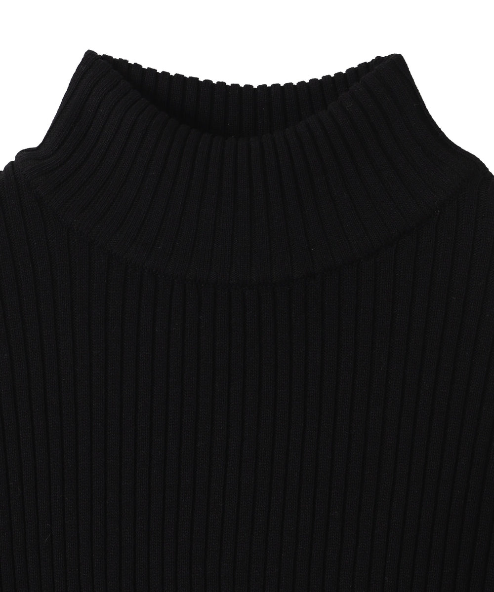 リブハイネックショートニット