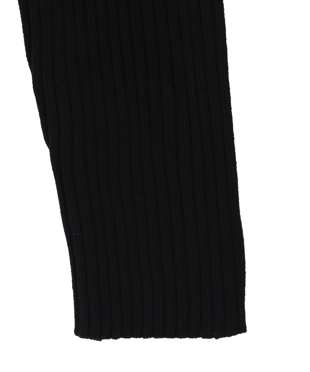 リブハイネックショートニット