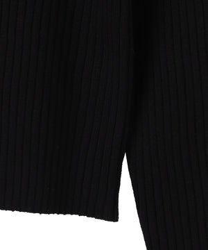 リブハイネックショートニット