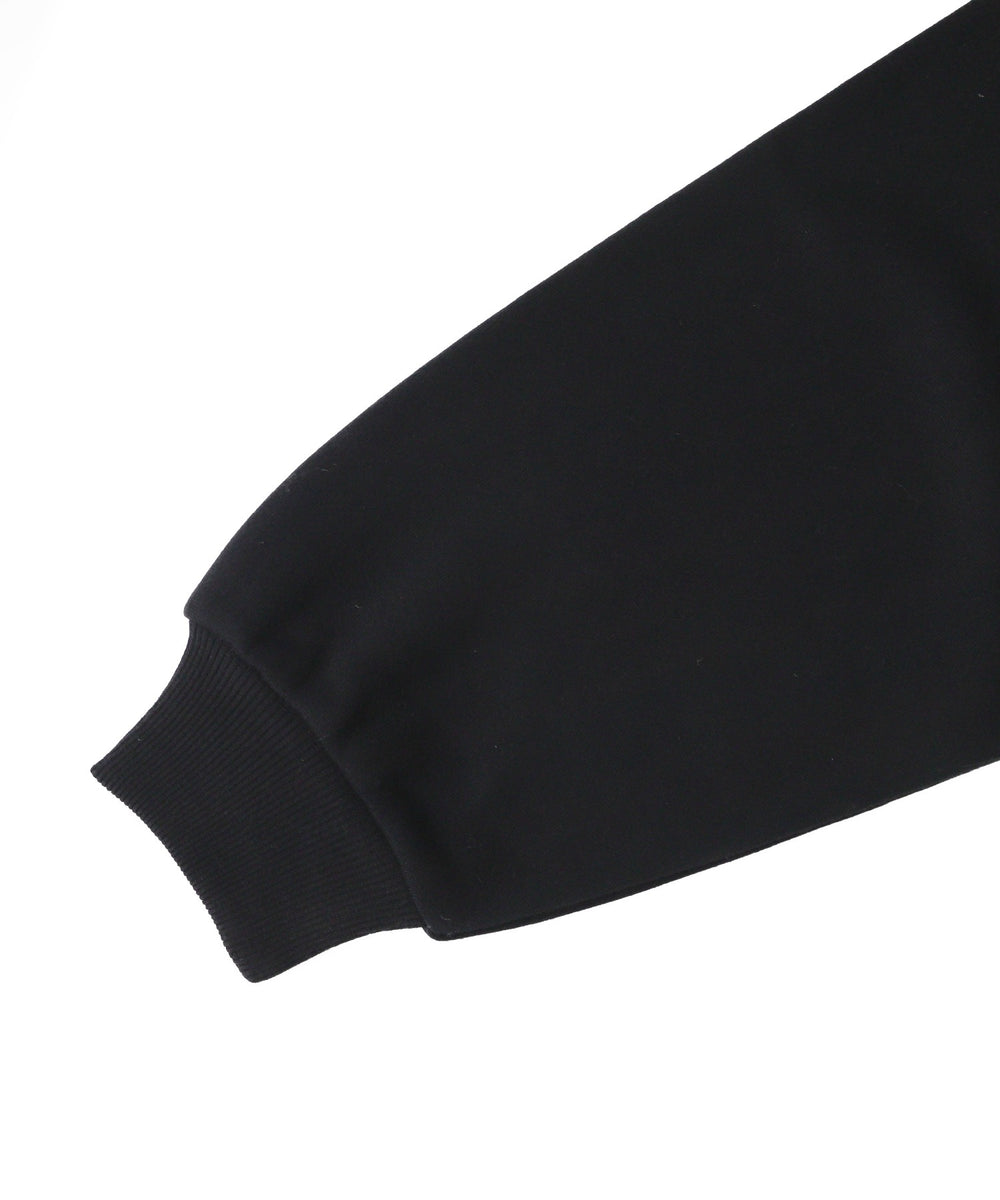 ラインストーン裏起毛ショートジップパーカー