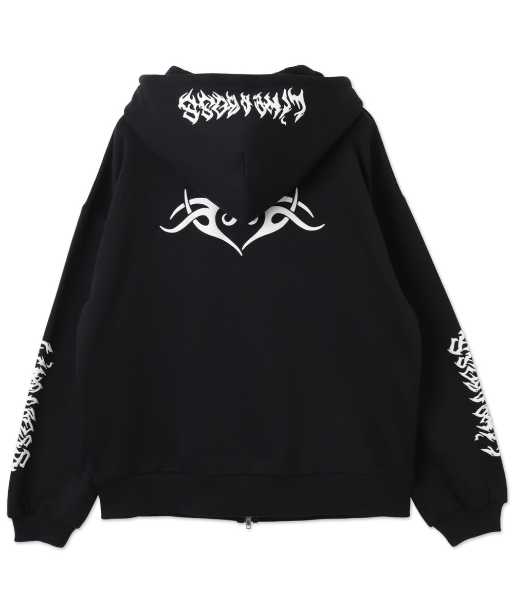 グラフィック裏起毛ZIPビッグパーカー