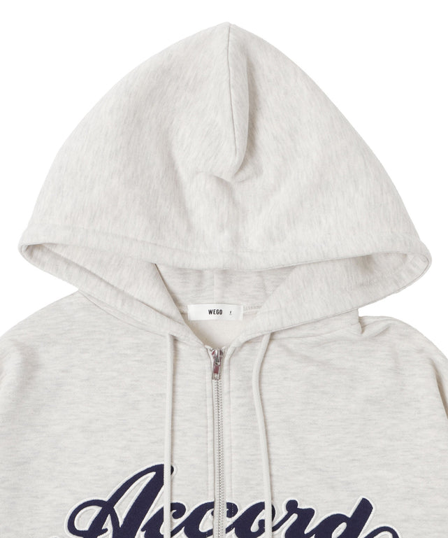 裏起毛スタジアムロゴジップパーカー