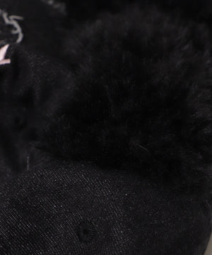 モコモコウサミミデニムキャップ